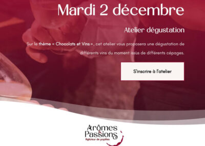 Mardi 2 décembre 2025 : Chocolat et vins
