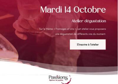 Mardi 14 octobre 2025 : Fromages et vins