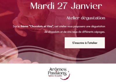 Mardi 27 Janvier 2026 – Chocolats et vins