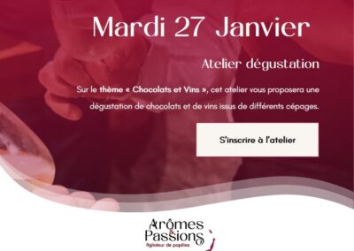 Mardi 27 Janvier 2026 – Chocolats et vins